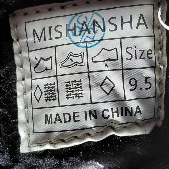 Mishansha Womens Snow Boots Size 9.5 Black Waterproof Winter Lace Up Fur Lined - Picture 12 of 15